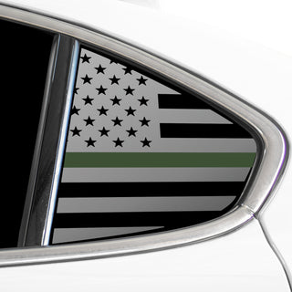 Buy thin-green-line Quarter Window American Flag Vinyl Decal Stickers Fits Alfa Romeo Giulia 2016 - 2023