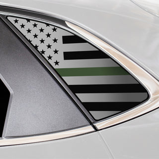 Buy thin-green-line Quarter Window American Flag Vinyl Decal Stickers Fits Mazda Cx-30 2020-2024