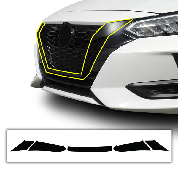 Nissan Sentra 2020-2025 Blackout Chrome Delete Kit - Precut Gloss Black Vinyl Overlays