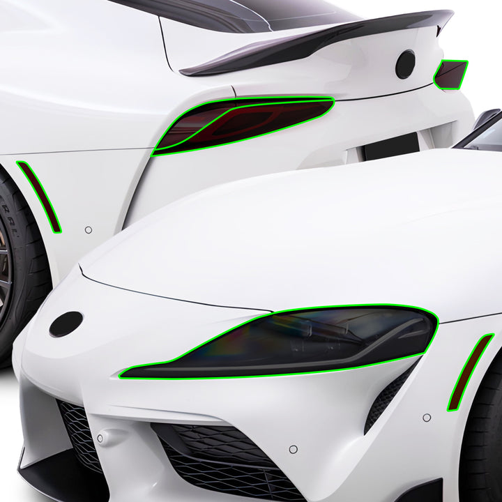 Full Headlight Taillight Precut Smoked PPF Tint Kit Film Overlay Fits Toyota Supra 2020 - 2025 - Bogar Tech Designs
