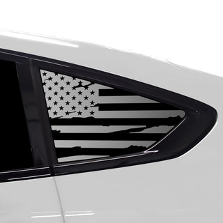 Buy distressed-black Quarter Window American Flag Vinyl Decal Stickers Fits BMW X6 2020-2024