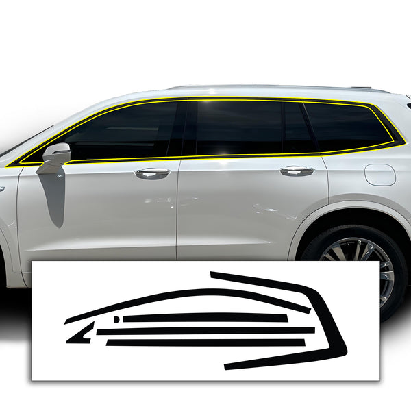 Vinyl Chrome Delete Grille Side Window Rear Blackout Decal Stickers Overlay Film Fits Cadillac XT6 2020-2024