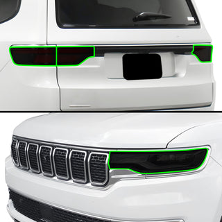 Full Headlight Taillight Precut Smoked PPF Tint Kit Overlay Film Fits Jeep Wagoneer 2022-2024