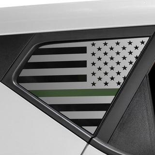 Buy thin-green-line Quarter Window American Flag Vinyl Decal Stickers Fits Kia Soul 2020-2024