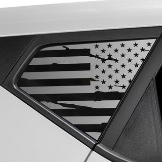 Buy distressed-black Quarter Window American Flag Vinyl Decal Stickers Fits Kia Soul 2020-2024