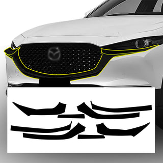 Vinyl Chrome Delete Grille Side Window Rear Blackout Decal Stickers Overlay Film Fits Mazda Cx-30 2020-2024