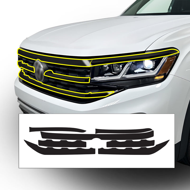 Vinyl Chrome Delete Grille Side Window Rear Blackout Decal Stickers Overlay Film Fits Volkswagen Atlas 2021 - 2025 - Bogar Tech Designs