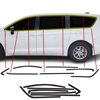 Fits Chrysler Voyager 2020-2025 Vinyl Chrome Delete Grille Blackout Decal Stickers Overlay Film