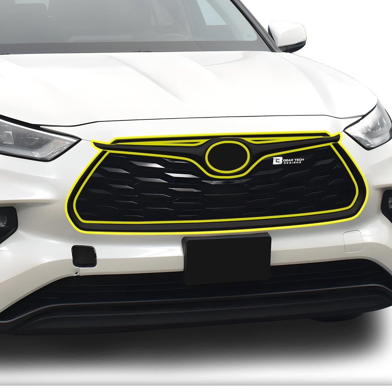 Vinyl Chrome Delete Sides Front Rear Bumper Trim Blackout Decal Stickers Overlay Film Fits Toyota Highlander 2020 - 2025 - Bogar Tech Designs