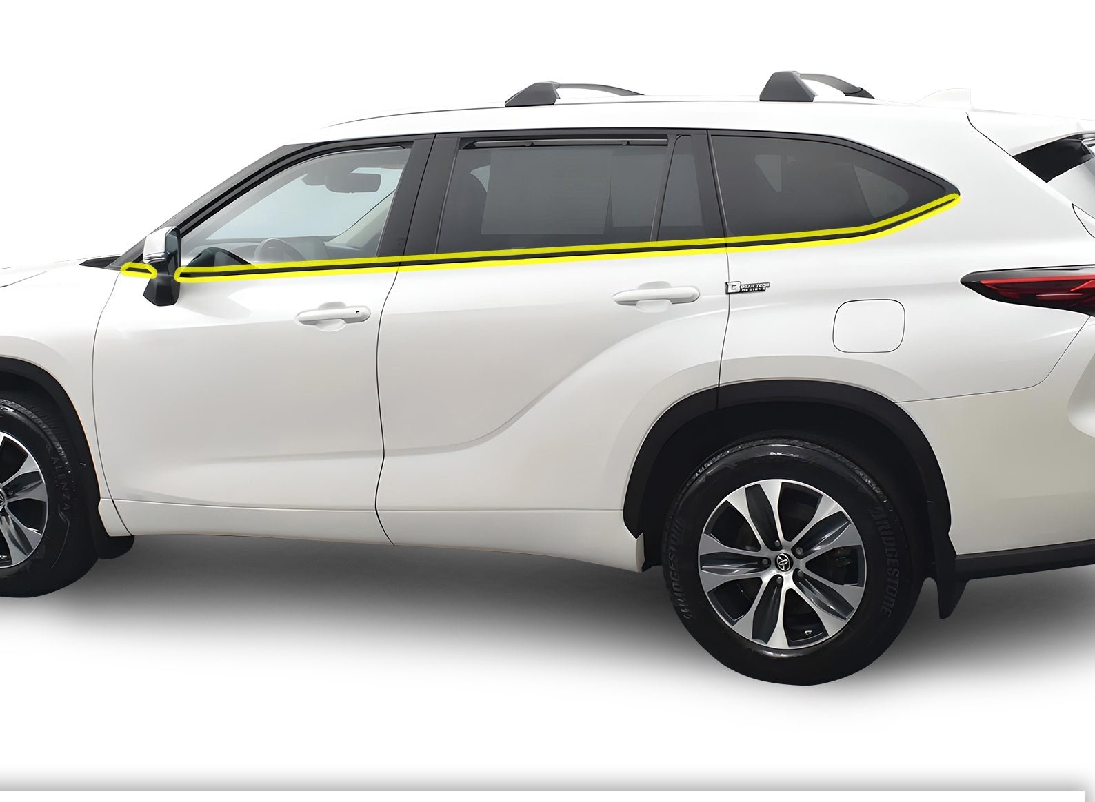 Vinyl Chrome Delete Sides Front Rear Bumper Trim Blackout Decal Stickers Overlay Film Fits Toyota Highlander 2020 - 2025 - Bogar Tech Designs