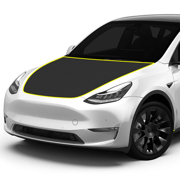 Fits Tesla Model Y 2020+ Precut Premium Gloss Black Carbon Fiber Hood Paint Protection Film PPF Decal Film Kit Cover