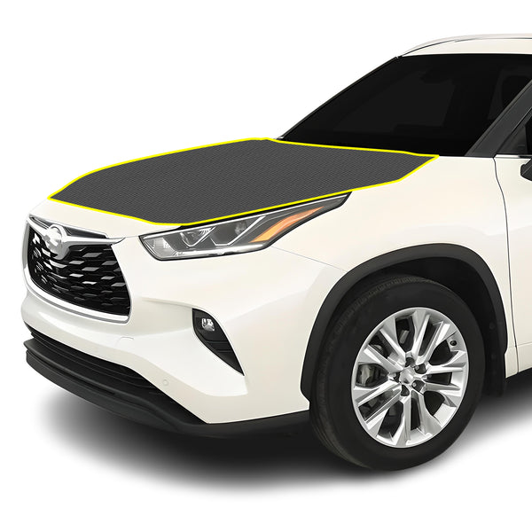 Fits Toyota Highlander 2020-2024 Precut Premium Gloss Black Carbon Fiber Hood Paint Protection Film PPF Decal Film Kit