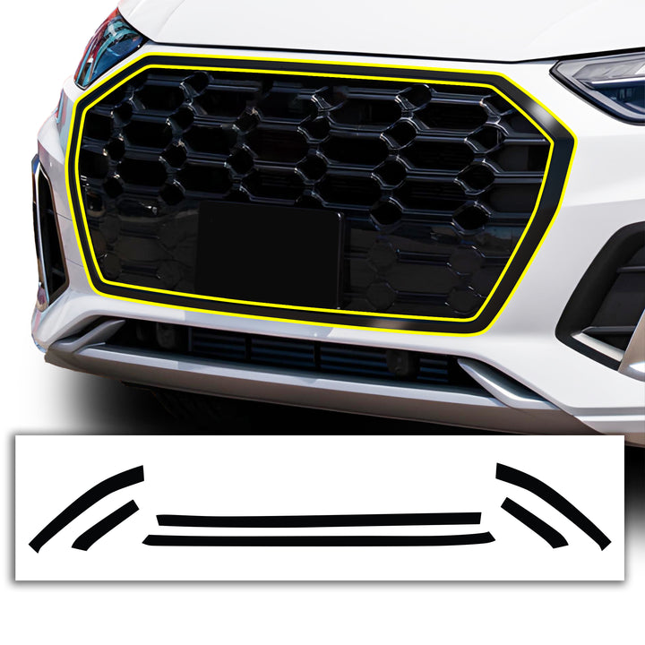 Vinyl Chrome Delete Grille Side Window Rear Blackout Decal Stickers Overlay Film Fits Audi Q5 - Bogar Tech Designs