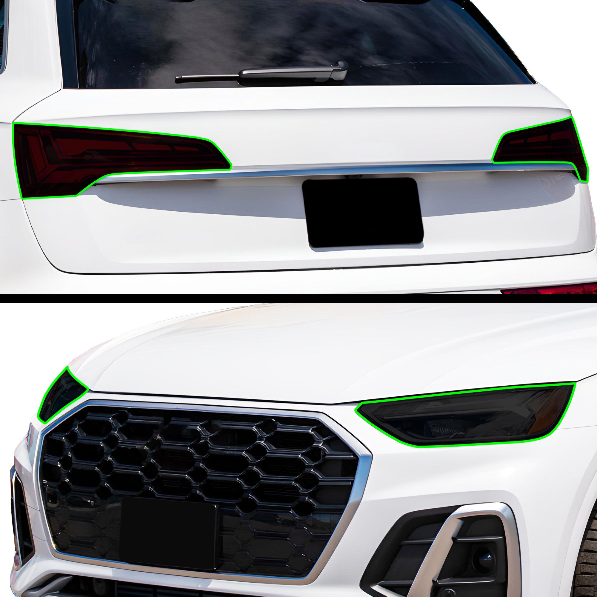 Full Headlight Taillight Precut Smoked PPF Tint Kit Overlay Film Fits Audi Q5 2021 - 2025 - Bogar Tech Designs