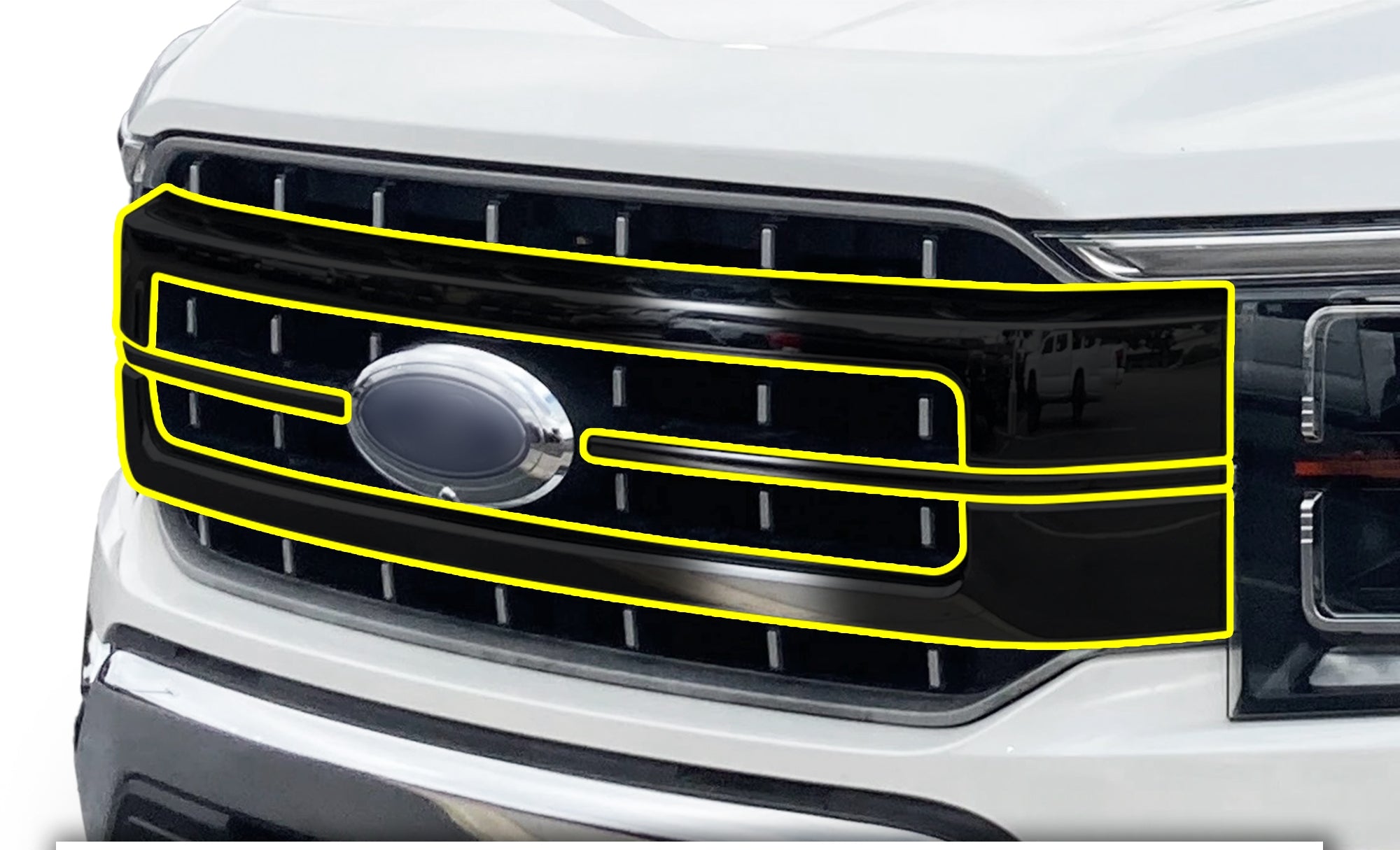 Vinyl Chrome Delete Grille Side Window Blackout Decal Stickers Overlay Film Fits Ford F - 150 2021 - 2025 - Bogar Tech Designs