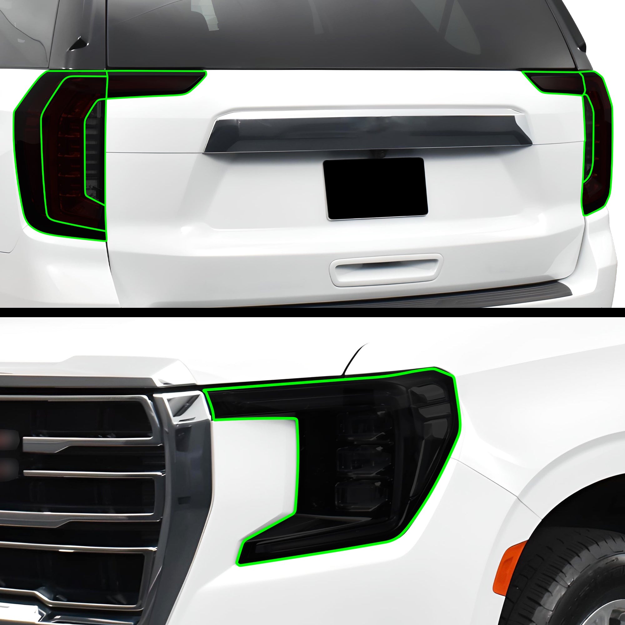 Full Headlight Taillight Precut Smoked PPF Tint Kit Overlay Film Fits GMC Yukon 2021 - 2024 - Bogar Tech Designs