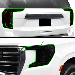 Full Headlight Taillight Precut Smoked PPF Tint Kit Film Overlay Cover Film Fits GMC Yukon 2021-2023