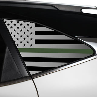 Buy thin-green-line Quarter Window American Flag Vinyl Decal Stickers Fits Kia Seltos 2021-2024