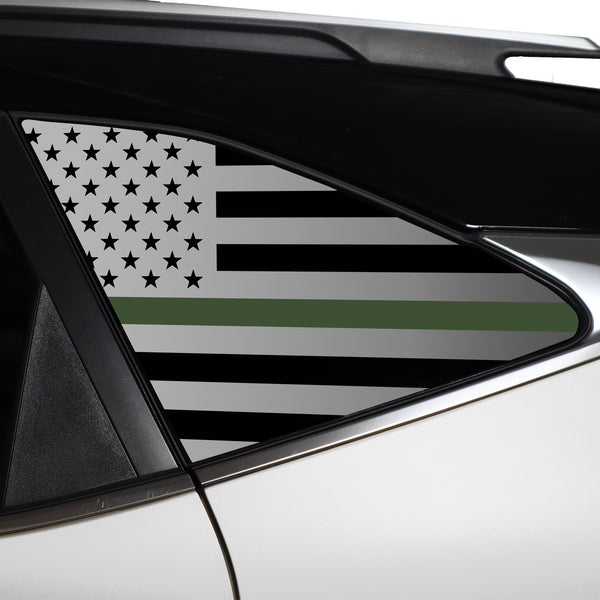 Quarter Window American Flag Vinyl Decal Stickers Fits Kia Seltos 2021-2024