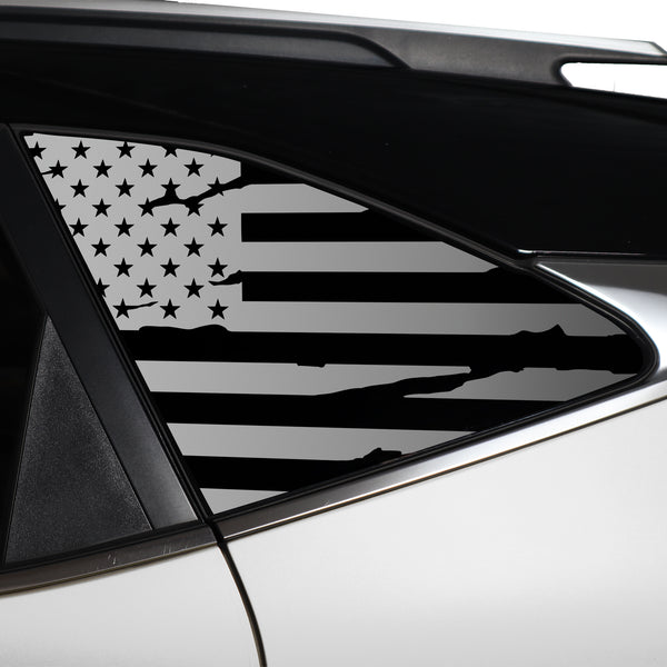 Quarter Window American Flag Vinyl Decal Stickers Fits Kia Seltos 2021-2024