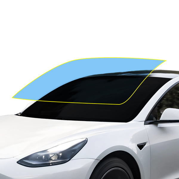Tesla Model 3 2017–2023 Windshield Protection Film Kit – Precut Clear PPF (Rock Chip Protection)
