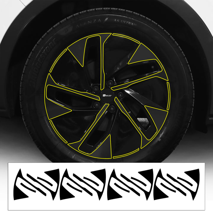 Vinyl Chrome Delete Side Badge Wheel Rim Blackout Decal Stickers Overlay Film Fits Volkswagen ID.4 2021 - 2025 - Bogar Tech Designs