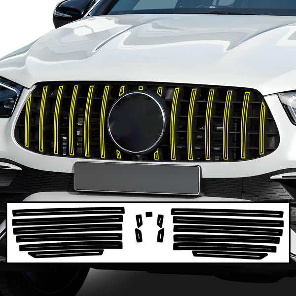 Vinyl Chrome Delete Side Window Trim Wheel Front Grille Blackout Decal Stickers Overlay Film Fits Mercedes Benz GLE Coupe 2021-2024