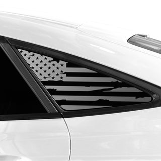 Buy distressed-black Quarter Window American Flag Vinyl Decal Stickers Fits Mercedes Benz GLE Coupe 2021-2024