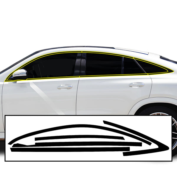 Vinyl Chrome Delete Side Window Trim Wheel Front Grille Blackout Decal Stickers Overlay Film Fits Mercedes Benz GLE Coupe 2021-2024