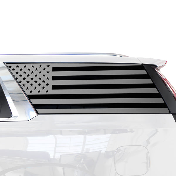 American Flag Quarter Window Decal for Cadillac Escalade ESV 2021-2026 – Precut Matte Black Vinyl