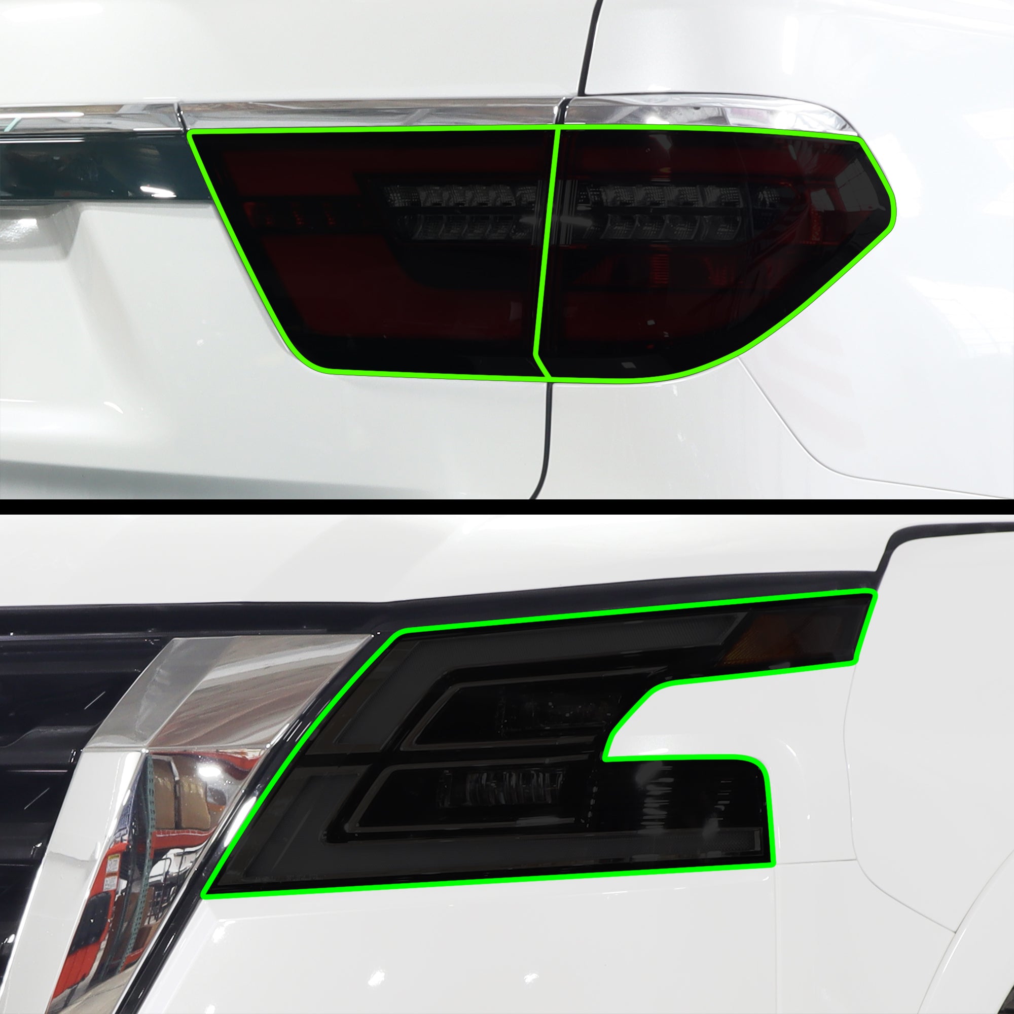 Full Headlight Taillight Precut Smoked PPF Tint Kit Film Overlay Fits Nissan Armada 2021 - 2024 - Bogar Tech Designs