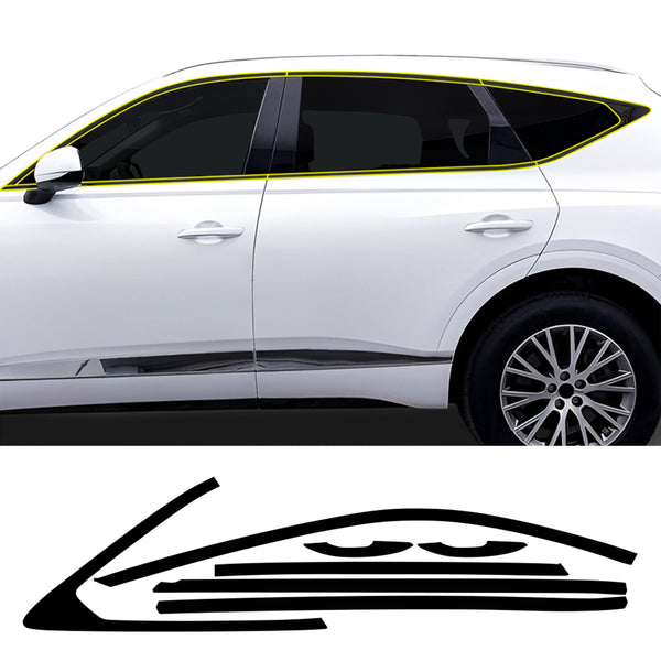 Genesis GV80 SUV Blackout Chrome Delete Kit – Precut Gloss Black Vinyl Overlays Film