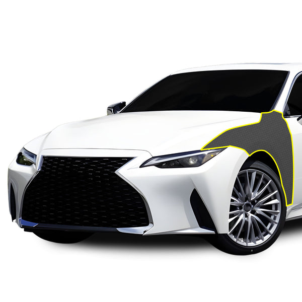 Fits Lexus IS 300 350 2021-2024 Precut Premium Gloss Black Carbon Fiber Fender Paint Protection Film PPF Decal Film Kit