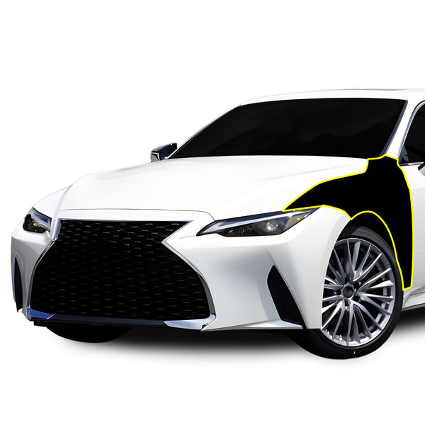 Fits Lexus IS 300 350 2021-2024 Precut Premium Gloss Black Carbon Fiber Fender Paint Protection Film PPF Decal Film Kit