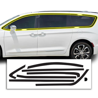 Vinyl Chrome Delete Grille Side Window Rear Blackout Decal Stickers Overlay Film Fits Chrysler Pacifica