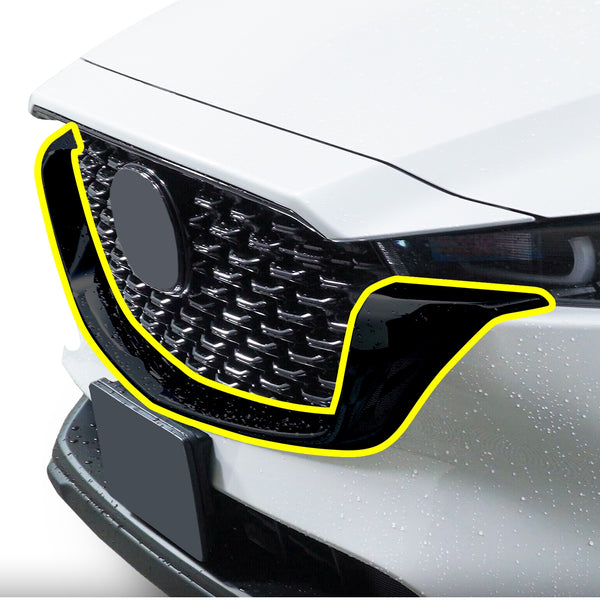 Window Grille Bumper Vinyl Chrome Delete Trim Blackout Decal Stickers Overlay Film Fits Mazda CX-5