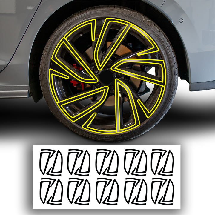 Vinyl Chrome Delete Wheel Rim Blackout Decal Stickers Overlay Film Fits Volkswagen Golf 2022 - 2025 - Bogar Tech Designs