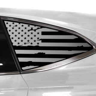 Buy distressed-black Quarter Window American Flag Vinyl Decal Stickers Fits Acura MDX 2022-2024