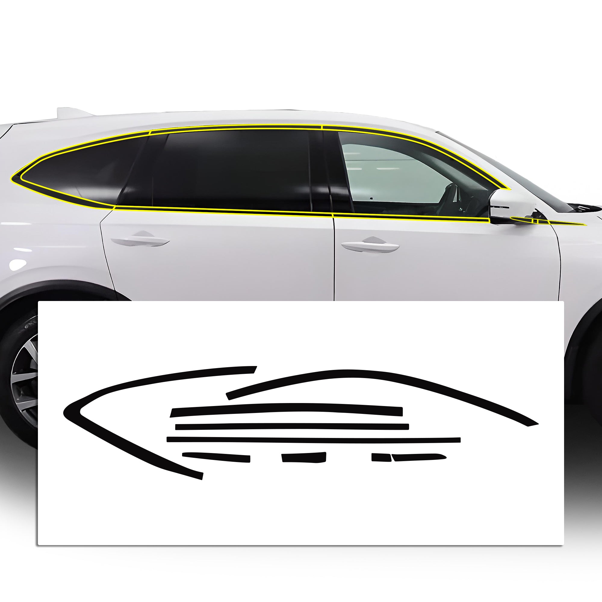 Vinyl Chrome Delete Grille Side Window Rear Blackout Decal Stickers Overlay Film Fits Acura MDX 2022 - 2025 - Bogar Tech Designs