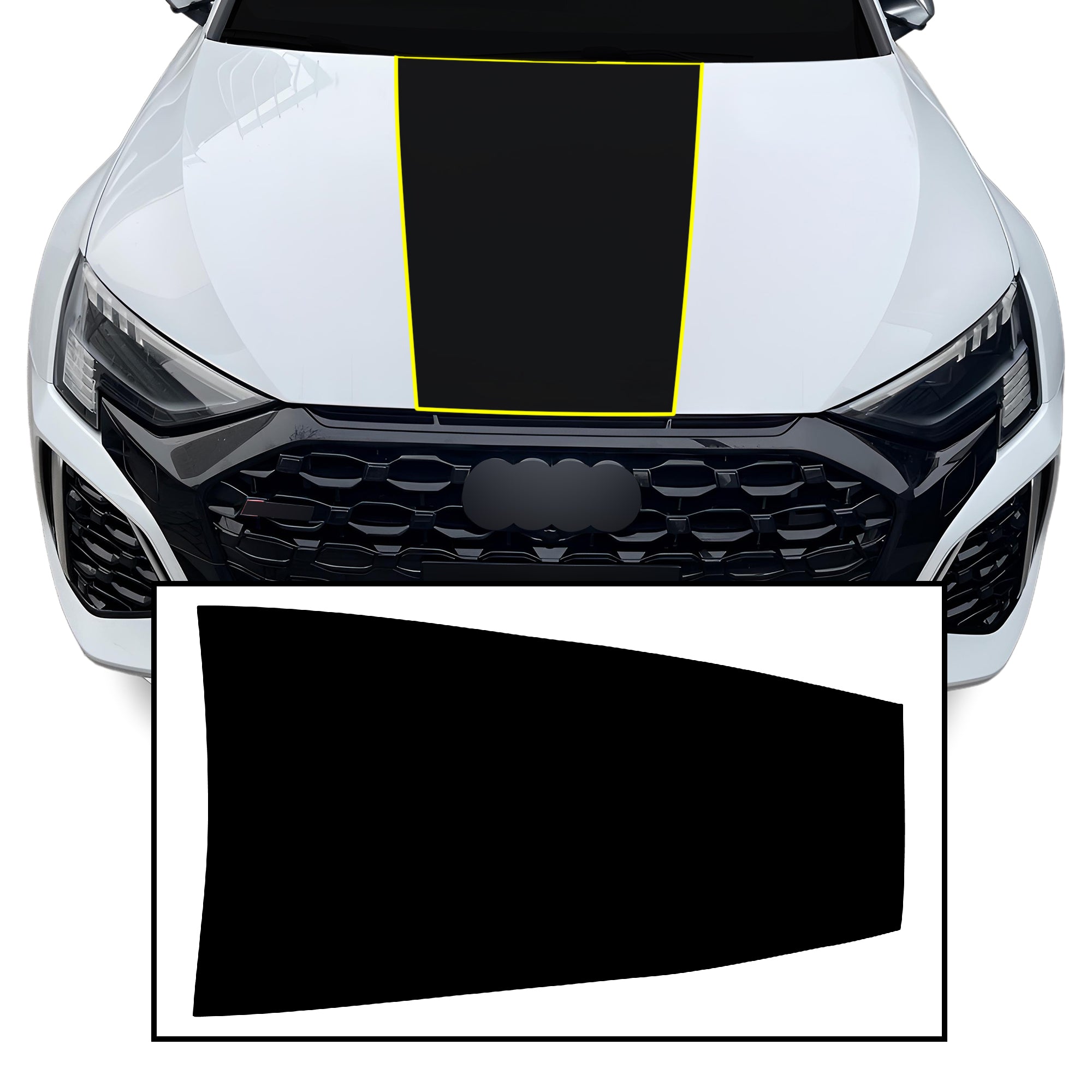 Vinyl Middle Hood Side Skirt Blackout Decal Stickers Overlay Film Fits Audi A3 S3 RS3 2022 - 2024 - Bogar Tech Designs