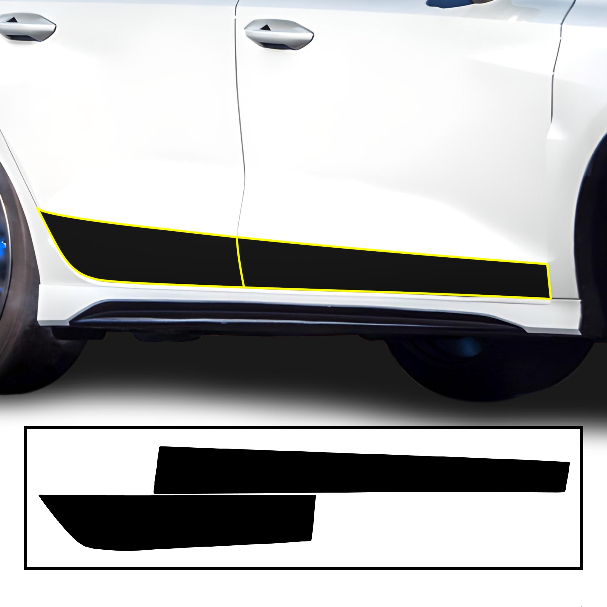 Vinyl Middle Hood Side Skirt Blackout Decal Stickers Overlay Film Fits Audi A3 S3 RS3 2022 - 2024 - Bogar Tech Designs