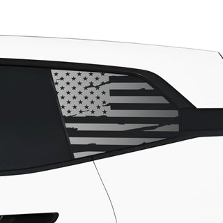 Buy distressed-black Quarter Window American Flag Vinyl Decal Stickers Fits BMW iX 2022-2024