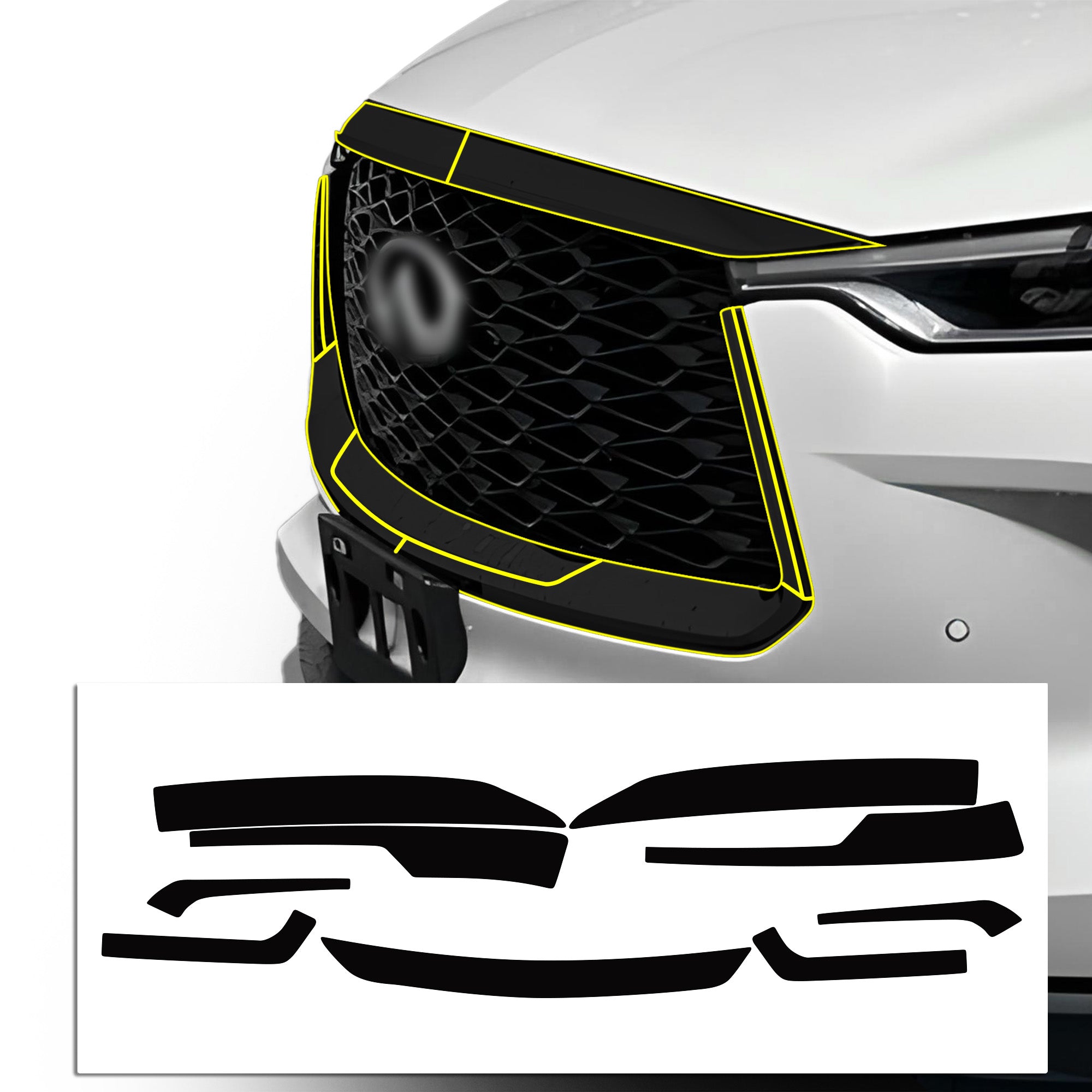 Vinyl Chrome Delete Grille Side Window Rear Blackout Decal Stickers Overlay Film Fits Infiniti QX60 2022 - 2025 - Bogar Tech Designs