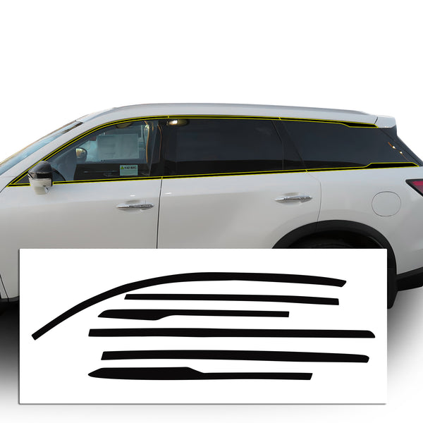 Vinyl Chrome Delete Grille Side Window Rear Blackout Decal Stickers Overlay Film Fits Infiniti QX60 2022-2024