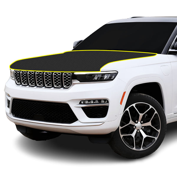 Fits Jeep Grand Cherokee 2022+ Precut Premium Gloss Black Carbon Fiber Hood Paint Protection Film PPF Decal Film Kit Cover