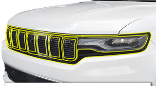 Vinyl Chrome Delete Grille Side Window Rear Blackout Decal Stickers Overlay Film Fits Jeep Wagoneer 2022-2025