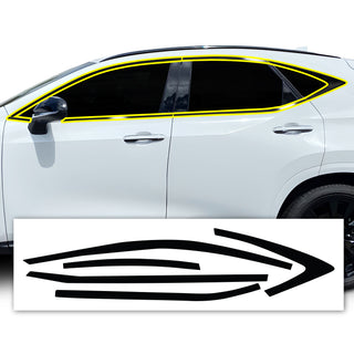 Vinyl Chrome Delete Side Window Wheel Blackout Decal Stickers Overlay Film Fits Lexus NX 2022-2024