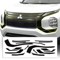 Vinyl Chrome Delete Grille Side Window Rear Blackout Decal Stickers Overlay Film Fits Mitsubishi Outlander 2022-2024