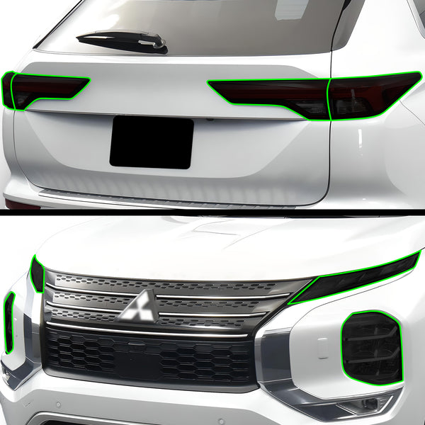 Mitsubishi Outlander 2022–2026 Dark Smoke Headlight & Taillight Tint Kit – Precut Vinyl Lens Overlays