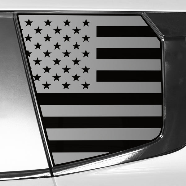 American Flag Quarter Window Decal for Mitsubishi Outlander 2022-2026 – Precut Matte Black Vinyl